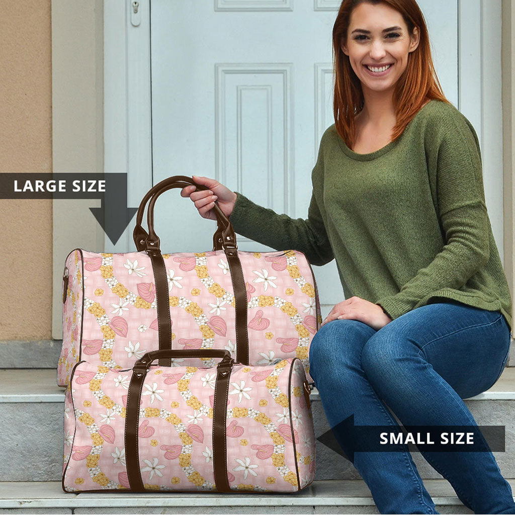 Hawaii Anthurium Tiare Pikake Lei Travel Bag Akala Lauhala Art Pattern LT01 - Polynesian Pride