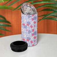 Hawaii Anthurium Tiare Pikake Lei 4 in 1 Can Cooler Tumbler Poni Lauhala Art Pattern LT01 - Polynesian Pride