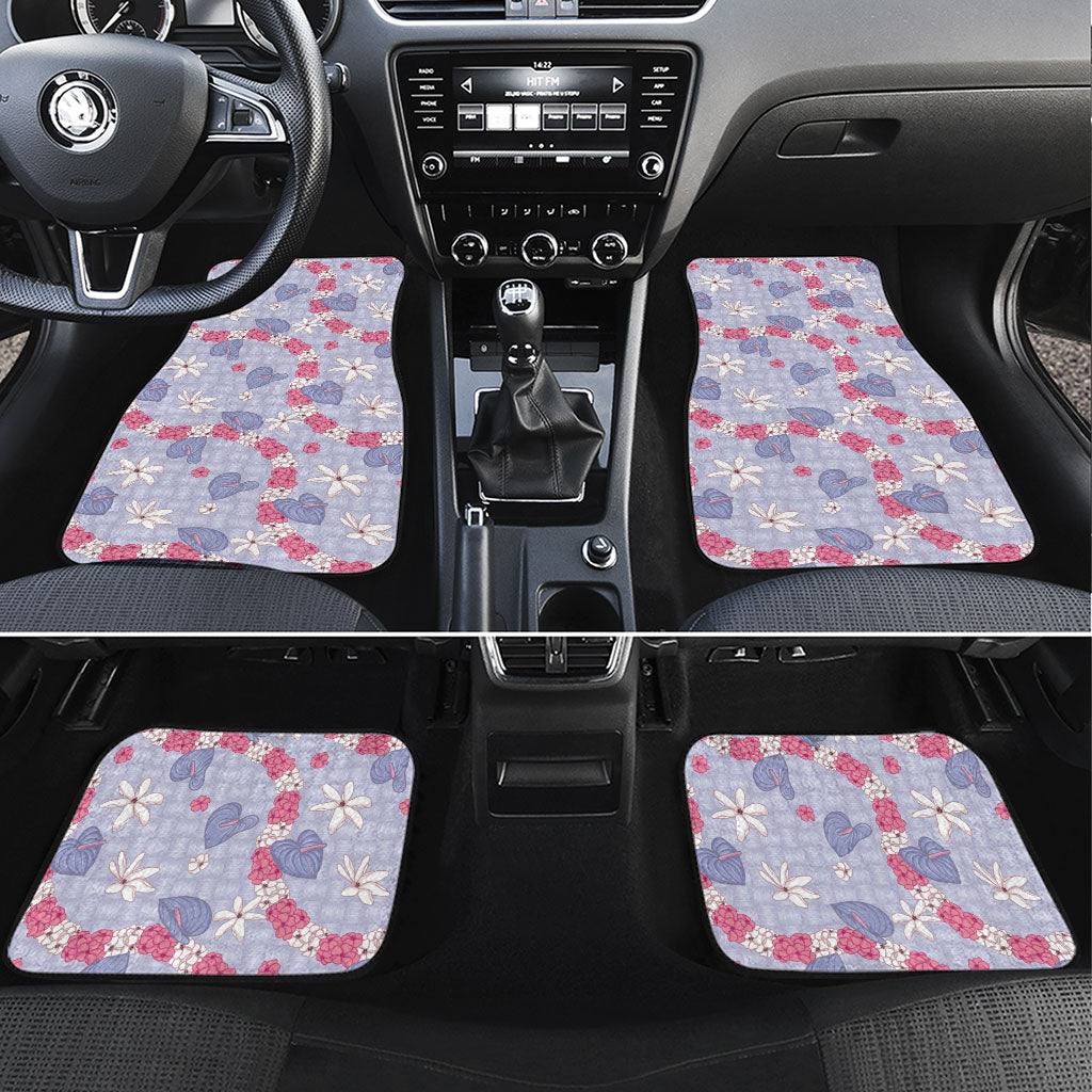Hawaii Anthurium Tiare Pikake Lei Car Mats Poni Lauhala Art Pattern
