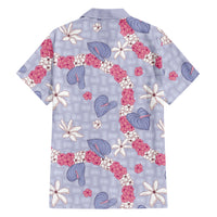 Hawaii Anthurium Tiare Pikake Lei Family Matching Long Sleeve Bodycon Dress and Hawaiian Shirt Poni Lauhala Art Pattern