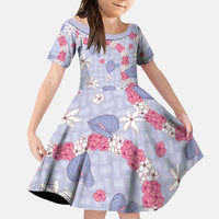 Hawaii Anthurium Tiare Pikake Lei Family Matching Mermaid Dress and Hawaiian Shirt Poni Lauhala Art Pattern