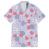Hawaii Anthurium Tiare Pikake Lei Family Matching Off The Shoulder Long Sleeve Dress and Hawaiian Shirt Poni Lauhala Art Pattern