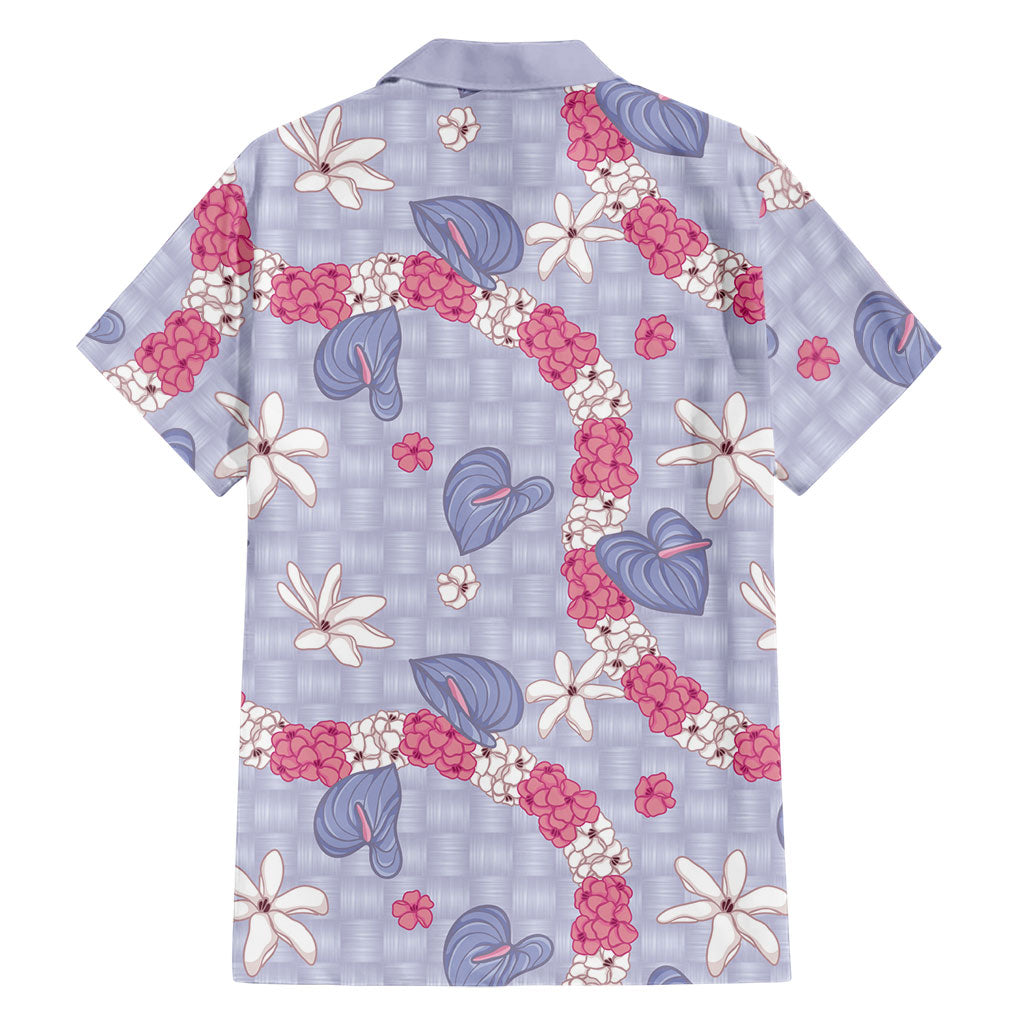 Hawaii Anthurium Tiare Pikake Lei Family Matching Off The Shoulder Long Sleeve Dress and Hawaiian Shirt Poni Lauhala Art Pattern
