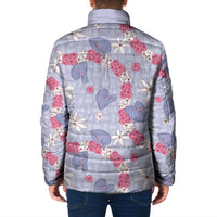 Hawaii Anthurium Tiare Pikake Lei Padded Jacket Poni Lauhala Art Pattern