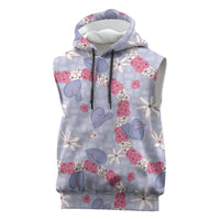 Hawaii Anthurium Tiare Pikake Lei Sleeveless Hoodie Poni Lauhala Art Pattern LT01 Purple - Polynesian Pride
