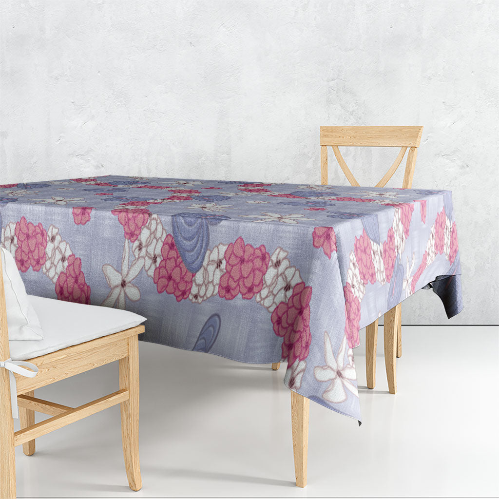 Hawaii Anthurium Tiare Pikake Lei Tablecloth Poni Lauhala Art Pattern