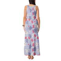 Hawaii Anthurium Tiare Pikake Lei Tank Maxi Dress Poni Lauhala Art Pattern LT01 - Polynesian Pride