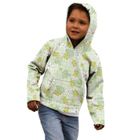 Hawaii Anthurium Tiare Pikake Lei Kid Hoodie Sage Green Lauhala Art Pattern LT01 - Polynesian Pride
