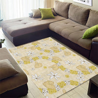 Hawaii Anthurium Tiare Pikake Lei Area Rug Melemele Lauhala Art Pattern LT01 - Polynesian Pride