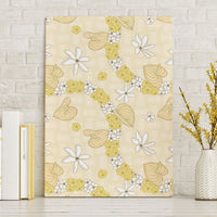 Hawaii Anthurium Tiare Pikake Lei Canvas Wall Art Melemele Lauhala Art Pattern LT01 Without Frame Yellow - Polynesian Pride
