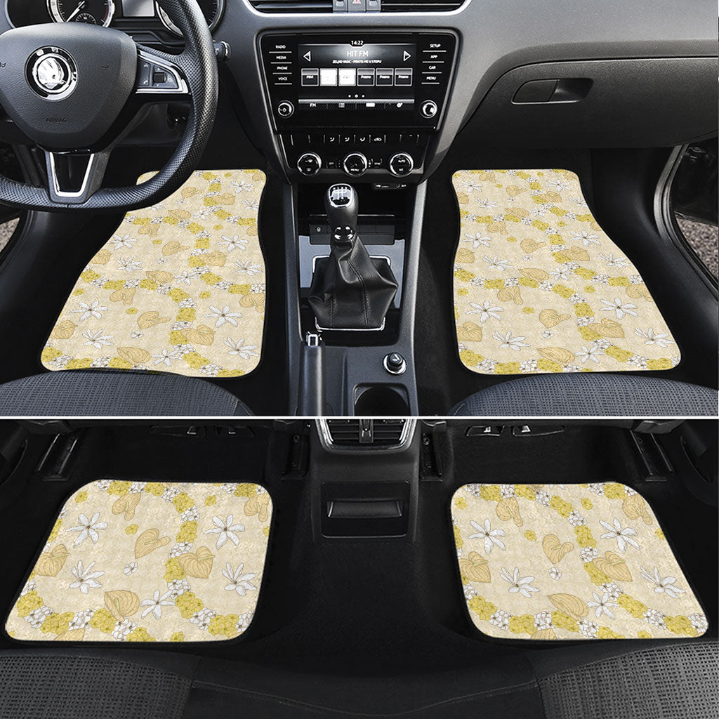 Hawaii Anthurium Tiare Pikake Lei Car Mats Melemele Lauhala Art Pattern
