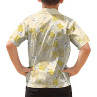 Hawaii Anthurium Tiare Pikake Lei Family Matching Short Sleeve Bodycon Dress and Hawaiian Shirt Melemele Lauhala Art Pattern LT01 - Polynesian Pride