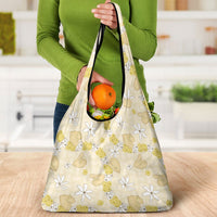 Hawaii Anthurium Tiare Pikake Lei Grocery Bag Melemele Lauhala Art Pattern LT01 - Polynesian Pride