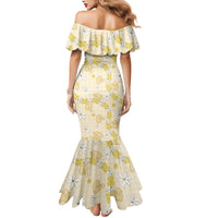 Hawaii Anthurium Tiare Pikake Lei Mermaid Dress Melemele Lauhala Art Pattern LT01 - Polynesian Pride