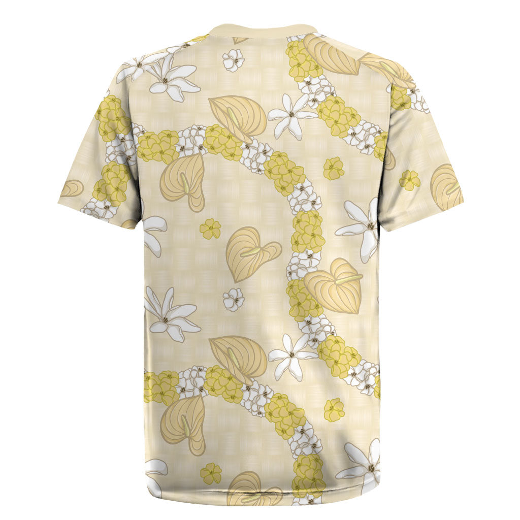Hawaii Anthurium Tiare Pikake Lei Rugby Jersey Melemele Lauhala Art Pattern LT01 - Polynesian Pride