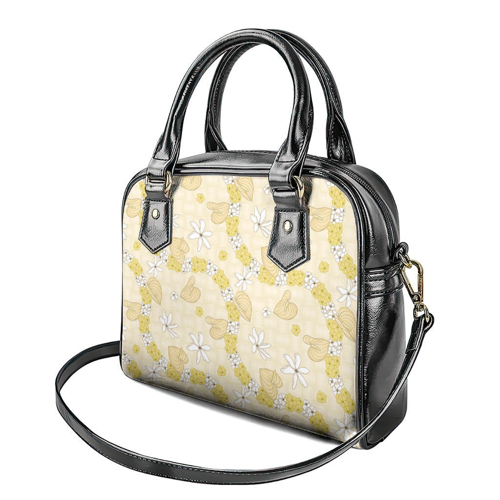 Hawaii Anthurium Tiare Pikake Lei Shoulder Handbag Melemele Lauhala Art Pattern LT01 - Polynesian Pride