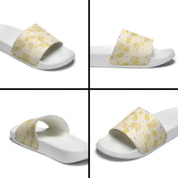 Hawaii Anthurium Tiare Pikake Lei Slide Sandals Melemele Lauhala Art Pattern LT01 - Polynesian Pride