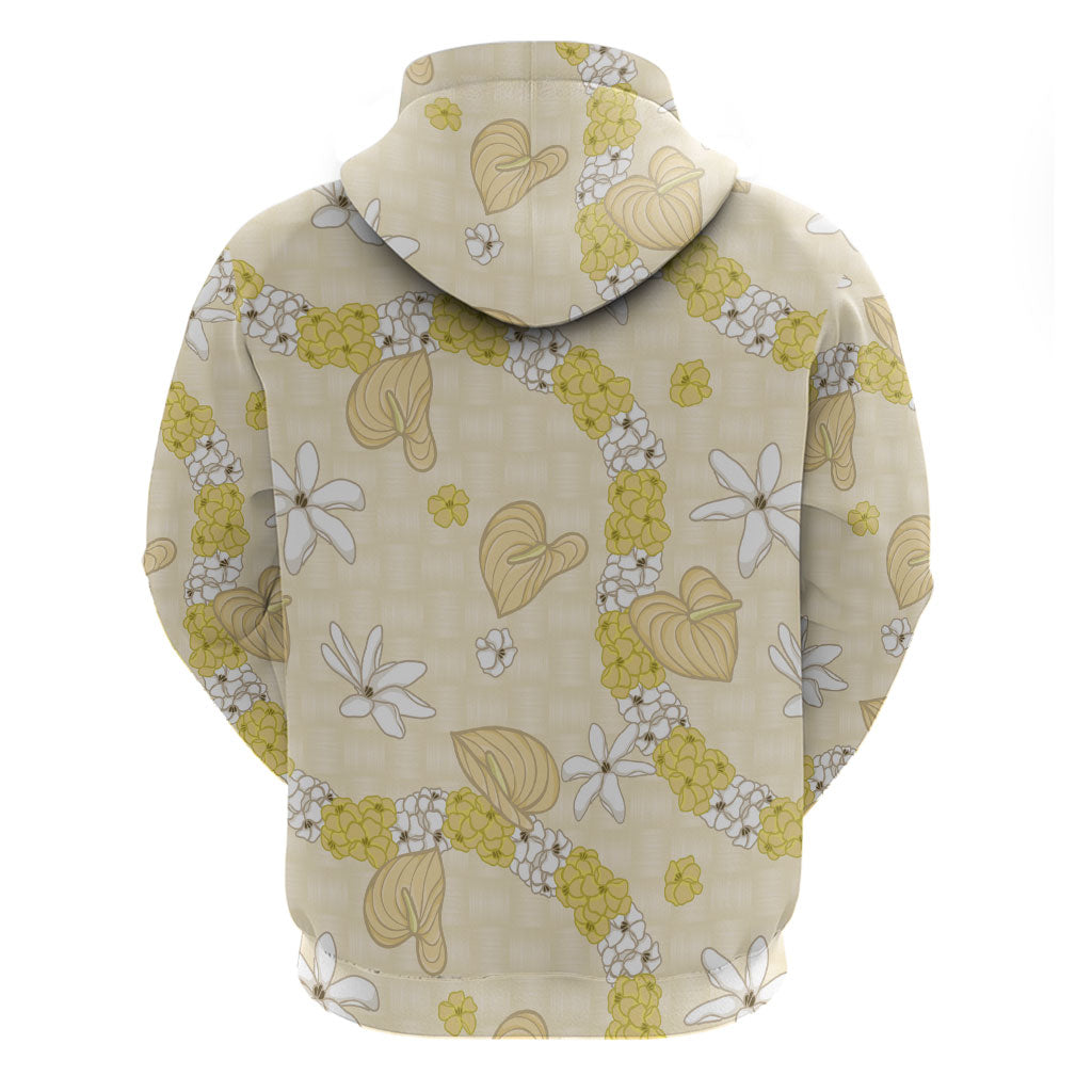 Hawaii Anthurium Tiare Pikake Lei Zip Hoodie Melemele Lauhala Art Pattern LT01 - Polynesian Pride