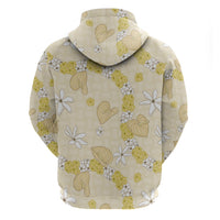 Hawaii Anthurium Tiare Pikake Lei Zip Hoodie Melemele Lauhala Art Pattern LT01 - Polynesian Pride