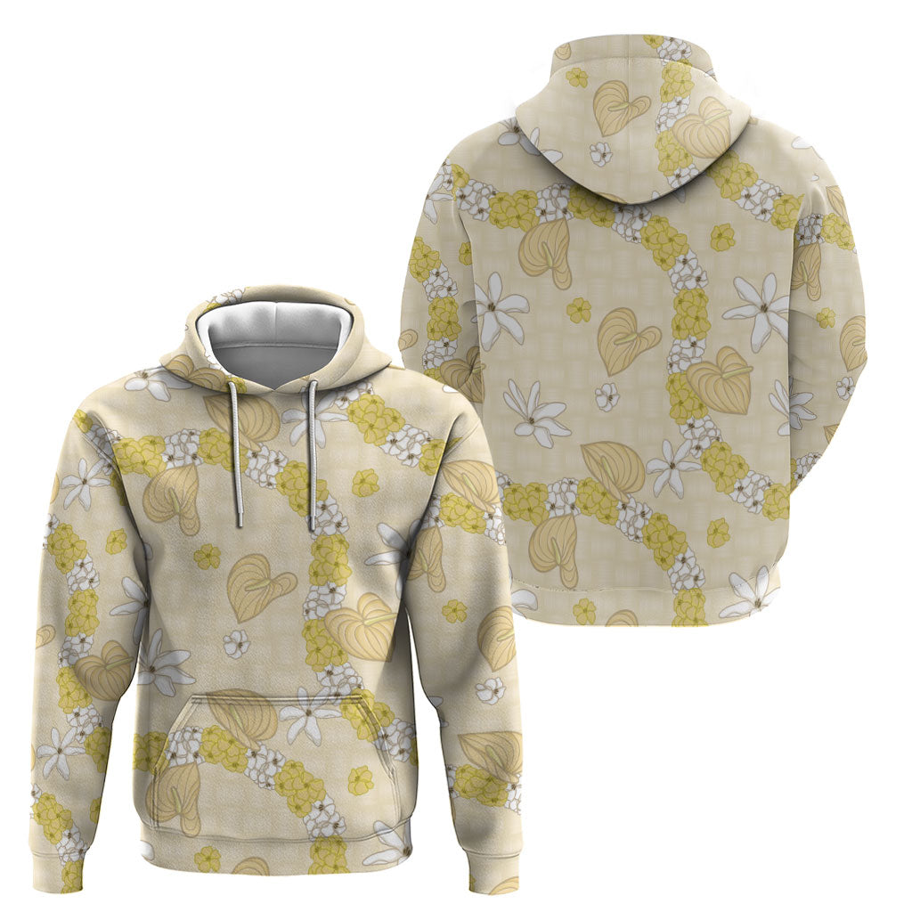 Hawaii Anthurium Tiare Pikake Lei Zip Hoodie Melemele Lauhala Art Pattern LT01 - Polynesian Pride