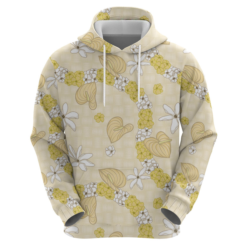 Hawaii Anthurium Tiare Pikake Lei Zip Hoodie Melemele Lauhala Art Pattern LT01 - Polynesian Pride