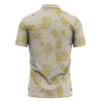 Hawaii Anthurium Tiare Pikake Lei Zipper Polo Shirt Melemele Lauhala Art Pattern LT01 - Polynesian Pride