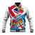 Fiji Day Baseball Jacket Fijian Hibiscus Special Version LT01 Unisex White - Polynesian Pride