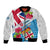 Fiji Day Bomber Jacket Fijian Hibiscus Special Version LT01 Unisex White - Polynesian Pride