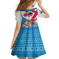 Fiji Day Kid Short Sleeve Dress Fijian Hibiscus Special Version LT01 - Polynesian Pride