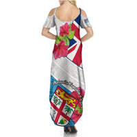 Fiji Day Summer Maxi Dress Fijian Hibiscus Special Version LT01 - Polynesian Pride