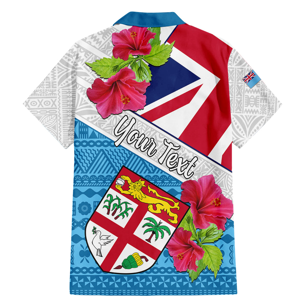 Personalised Fiji Day Family Matching Short Sleeve Bodycon Dress and Hawaiian Shirt Fijian Hibiscus Special Version LT01 - Polynesian Pride