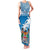 Fiji Family Matching Tank Maxi Dress and Hawaiian Shirt Bula Fijian Tapa Pattern LT01 Mom's Dress Blue - Polynesian Pride