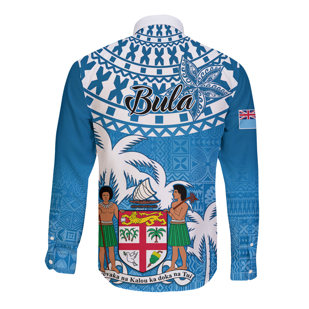 Fiji Long Sleeve Button Shirt Bula Fijian Tapa Pattern LT01 - Polynesian Pride