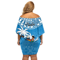 Fiji Off Shoulder Short Dress Bula Fijian Tapa Pattern LT01 - Polynesian Pride