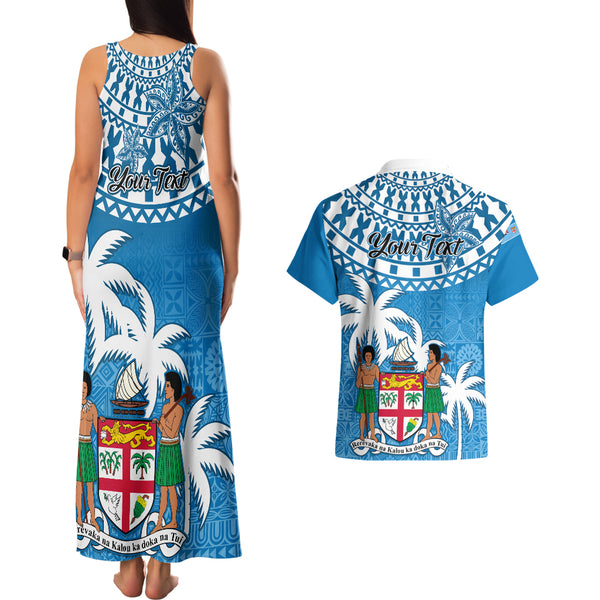 Polynesian Matching Hawaiian Shirt and Dress Fiji Festival with Hibiscus LT6 main image 0
