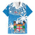 Personalised Fiji Family Matching Mermaid Dress and Hawaiian Shirt Bula Fijian Tapa Pattern LT01 Dad's Shirt - Short Sleeve Blue - Polynesian Pride