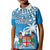 Personalised Fiji Kid Polo Shirt Bula Fijian Tapa Pattern LT01 Kid Blue - Polynesian Pride