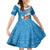 Personalised Fiji Kid Short Sleeve Dress Bula Fijian Tapa Pattern LT01 KID Blue - Polynesian Pride