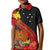 Papua New Guinea Kid Polo Shirt Bird Of Paradise With Tropical Flower LT01 Kid Black - Polynesian Pride