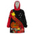 Papua New Guinea Wearable Blanket Hoodie Bird Of Paradise With Tropical Flower LT01 One Size Black - Polynesian Pride