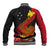 Personalised Papua New Guinea Baseball Jacket Bird Of Paradise With Tropical Flower LT01 - Polynesian Pride