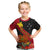 Personalised Papua New Guinea Kid T Shirt Bird Of Paradise With Tropical Flower LT01 Black - Polynesian Pride