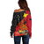 Personalised Papua New Guinea Off Shoulder Sweater Bird Of Paradise With Tropical Flower LT01 - Polynesian Pride