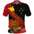 Personalised Papua New Guinea Polo Shirt Bird Of Paradise With Tropical Flower LT01 Black - Polynesian Pride