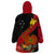 Personalised Papua New Guinea Wearable Blanket Hoodie Bird Of Paradise With Tropical Flower LT01 - Polynesian Pride
