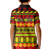 Custom Hawaii Christmas Kid Polo Shirt Hawaiian Quilt Pattern Reggae Version LT01 - Polynesian Pride
