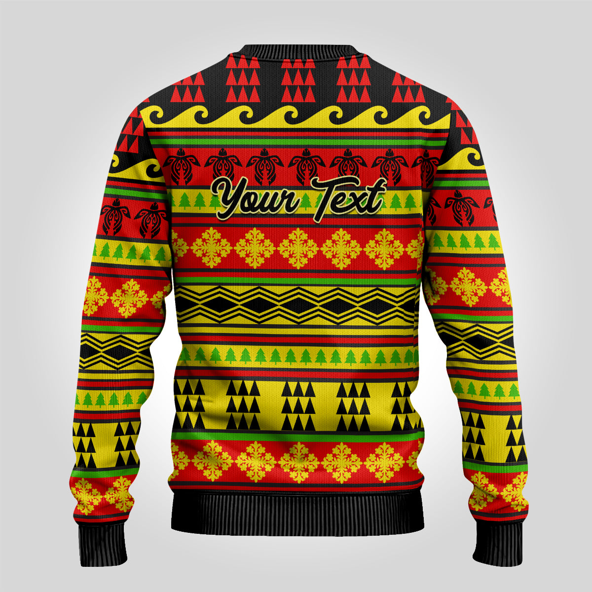 Personalised Hawaii Christmas Ugly Christmas Sweater Hawaiian Quilt Pattern Reggae Version LT01 - Polynesian Pride