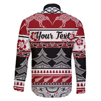 Custom New Zealand Christmas Family Matching Long Sleeve Bodycon Dress and Hawaiian Shirt Maori Meri Kirihimete Moko LT01 - Polynesian Pride