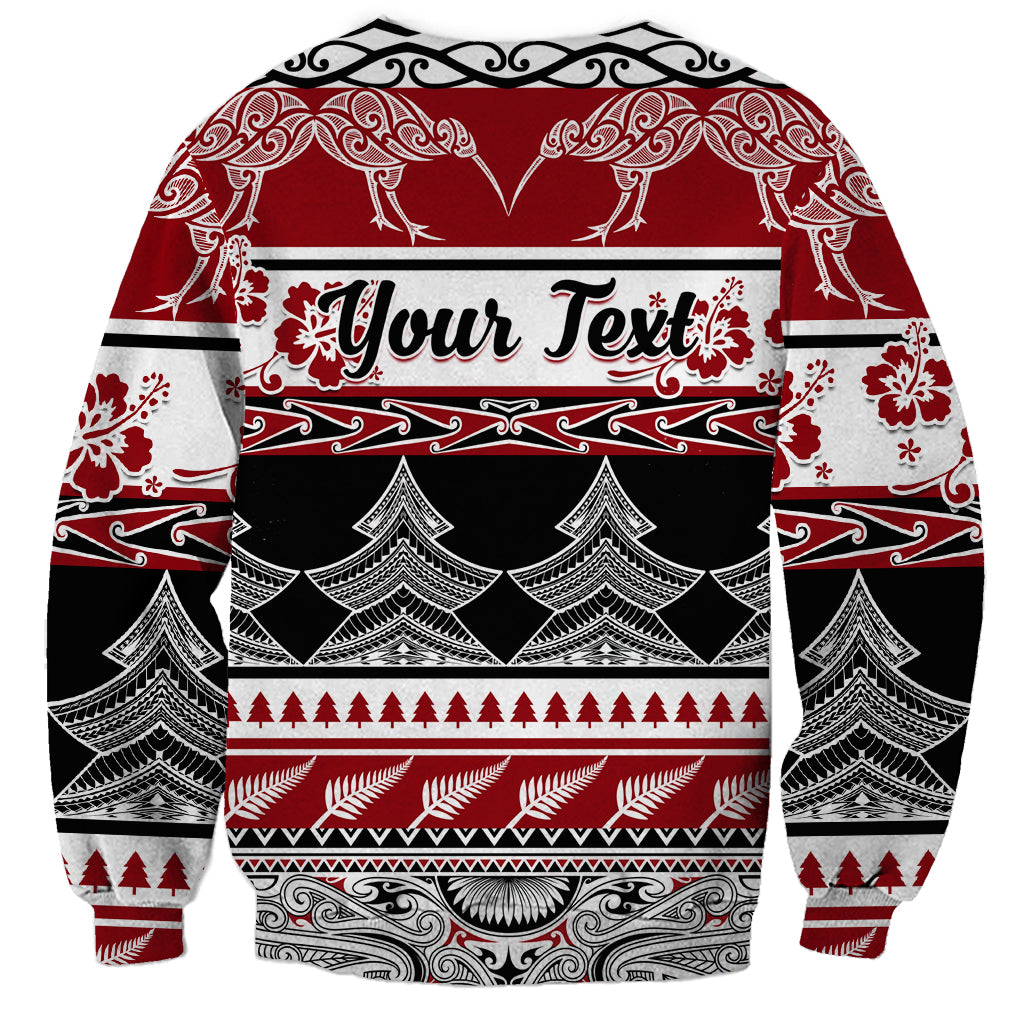 Custom New Zealand Christmas Sweatshirt Maori Meri Kirihimete Moko LT01 - Polynesian Pride