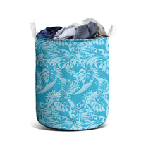 Tahiti Ninamu Tiare Floral Laundry Basket Monstera Palm Tropical Leaves - Polynesian Pride